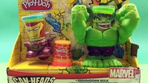NEW 2015 PLAY DOH HULK SMASHDOWN Can-Heads IRON MAN Marvel Superhero Playdough Toys by DCT