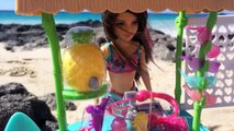 Spiderman, Frozen Elsa And Anna Play Volleyball and Snorkel in Hawaii Barbie Playset DisneyCarToys
