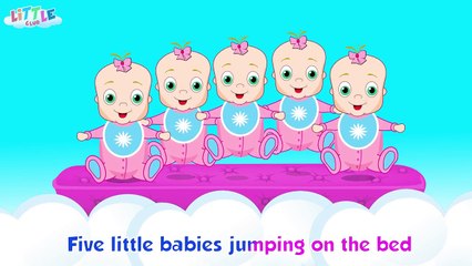 Five Little Babies - Jumping on the Bed Nursery Rhyme for Babies
