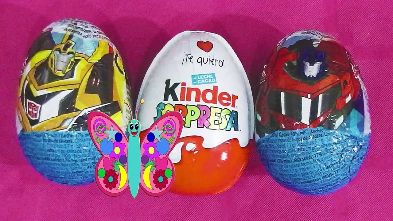 Huevo kinder en español y huevos sorpresa de transformers, la película