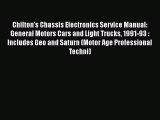Ebook Chilton's Chassis Electronics Service Manual: General Motors Cars and Light Trucks 1991-93