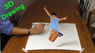 Drawing in 3D / How to paint AMAZING TRICK ART
