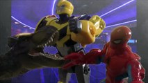 Juguetes Hombre Araña en español , Dibujos Animados Para Niños Spiderman Transformers vs dinosaurios