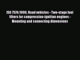 Book ISO 7576:1990 Road vehicles - Two-stage fuel filters for compression-ignition engines