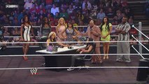 WWE Smackdown 7/12/13 Divas Contract Signing Segment featuring Alicia Fox, Aksana, Layla, Natalya, The Funkadactyls (Naomi and Cameron) & Teddy Long   Kaitlyn slaps Big E and Attacks AJ Lee