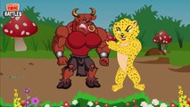 Finger Family Epic Battles Crazy Bull Man Vs Cheetah | Finger Family Nursery Rhymes