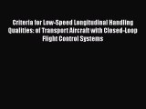 Book Criteria for Low-Speed Longitudinal Handling Qualities: of Transport Aircraft with Closed-Loop