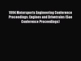 Book 1994 Motorsports Engineering Conference Proceedings: Engines and Drivetrains (Sae Conference