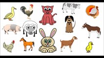 Los sonidos de los animales de la granja. Con dibujos animados. para niños y bebes