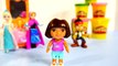 Dora The Explorer Play-Doh Hair Makeover by Disney Frozen Doll Elsa Princess Anna Play Doh Dora
