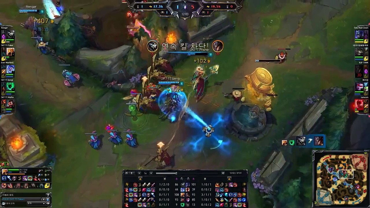 SKT T1 Faker   Azir vs Twisted Fate   Najin TANK, KR LOL SoloQ Highlights