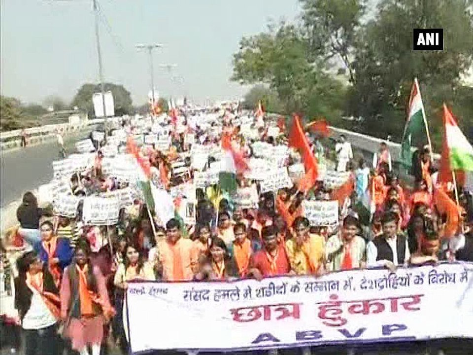 JNU row: ABVP holds protest march in Delhi