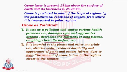 Ozone & its  Preparation,  Ozone  as pollutant & protector