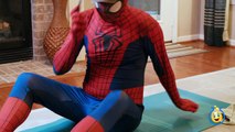 SPIDERMAN vs BATMAN Real Life Superhero Fight to Save Cat, Marvel Superhero Kids Video