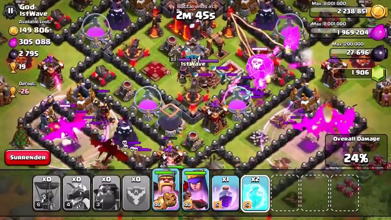 Clash of Clans Dragon Attacks & Upgrading Traps!
