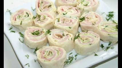 Бутерброды из лаваша, сыра и ветчины