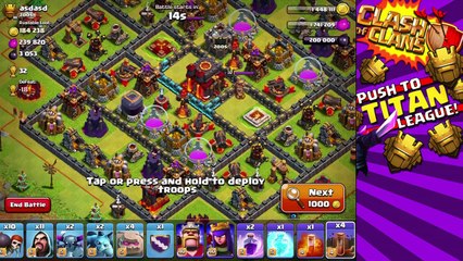 Clash of Clans  1 HOUR Time-lapse Searching at 4300+ Trophies!  Crazy Ups & Downs! Titan #9