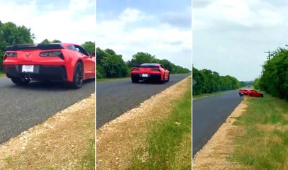Guy Crashes His Brand New Corvette