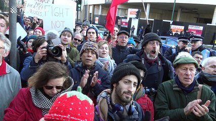 John McDonnell speaks at rally as 'Heathrow 13' protesters in court