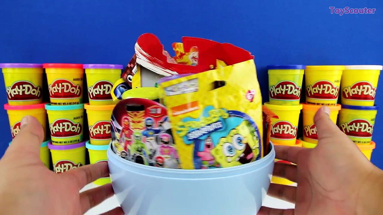 GIANT GREEN RANGER Surprise Egg Play Doh Mighty Morphin Power Rangers Toys & Surprises