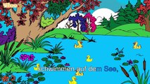 Alle meine Entlein Kinderlieder Mix in Deutscher Sprache mit Texten am Monitor