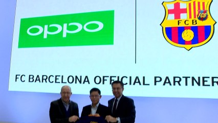 FC Barcelona visits Etisalat and Oppo at the Mobile World Congress