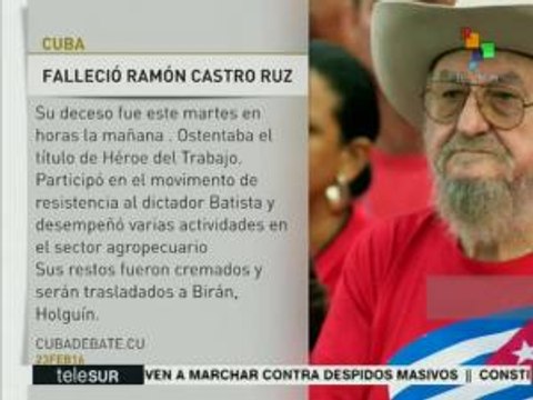 Muere Ramón hermano mayor de Fidel y Raúl Castro Ruz