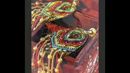 Серьги из лоскутков ткани