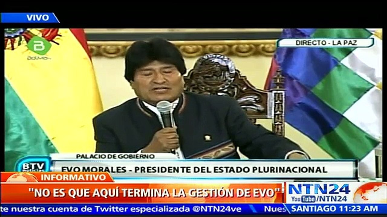 "No porque ganó el No, ha acabado la vida de Evo" Morales: presidente boliviano tras derrota en referendo reeleccionista