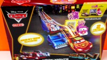 2014 Cars 2 Neon Nights Track Set Disney Pixar Metallic Finish Lightning McQueen and Taia Decotura