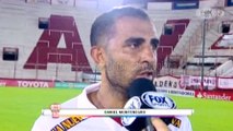 Daniel Montenegro tras el 0-2 entre Huracán y Nacional · Copa Libertadores 2016 (grupo 4, fecha 1)