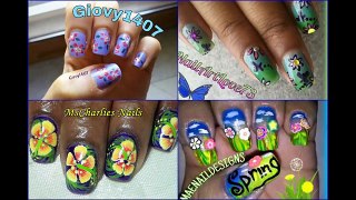 ☼ Spring Flowers Nail Art ☼ Collaboration with MsCharlies, NailArtLove73, Giovy1407, MAENAILDESIGN