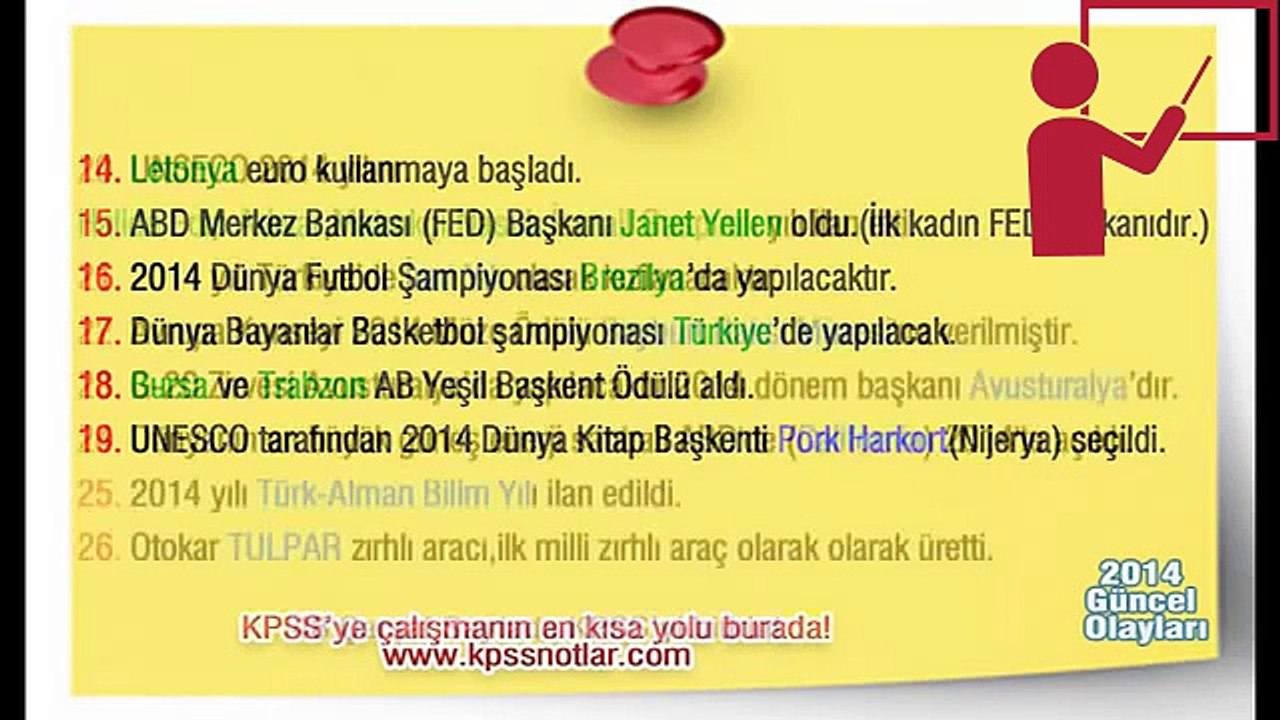 KPSS Güncel Bilgiler- 20 Dakikada 300 Güncel Bilgi