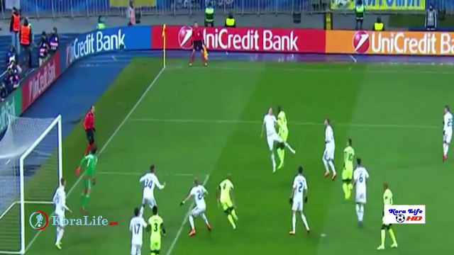 اهداف مباراة مانشستر سيتي ودينامو كييف 2-0 (الشوط الاول) علي محمد علي