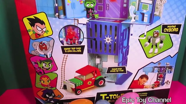 TEEN TITANS GO! Surprise Eggs with Teen Titans Go! Toys + Spider-Man, Hulk + T-Tower