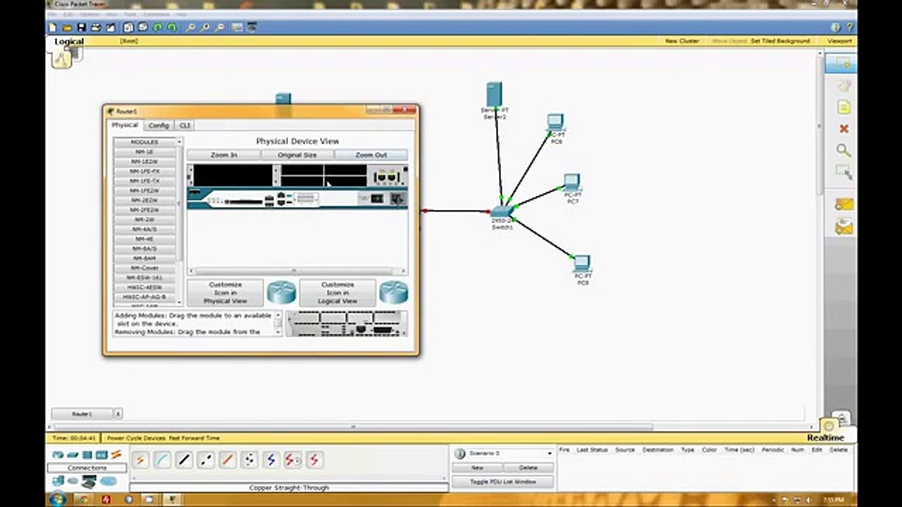 Connecting two networks using the Cisco 2811 Cisco Packet Tracer