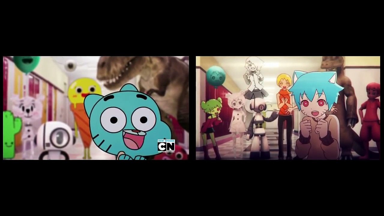 What if The Amazing World Of Gumball was an anime (Comparison)