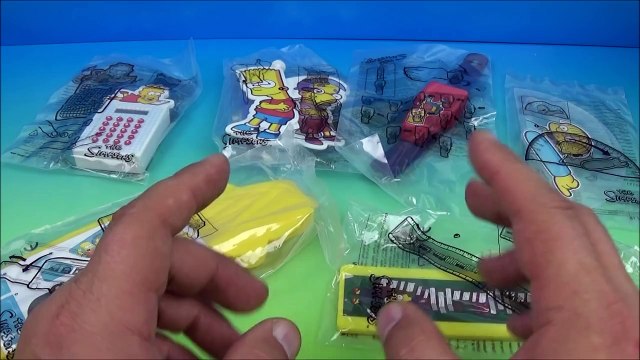 2015 THE SIMPSONS BACK TO SCHOOL SET OF 6 BURGER KING KIDS MEAL TOYS VIDEO REVIEW