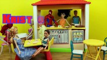 Frozen Kristoff Jr GIRLFRIEND ❤ Princess Annas Family Eat At Barbie Burger King Elsa Ariel Mermaid