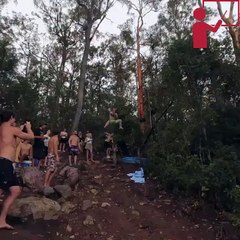 Funny Video: Epic Rope Swing Triple Backflip Into An Inflatable Pool