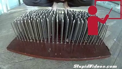 Guy Hand Stands on Nails