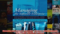 Download PDF  Managing the Software Enterprise Software Engineering and Information Systems in Context FULL FREE