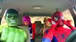 Spiderman Dancing in a Car w/ Frozen Elsa, Hulk Superhero Funny Movie In real Life