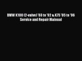 PDF BMW K100 (2-valve) '83 to '92 & K75 '85 to '96 Service and Repair Mainual Free Full Ebook