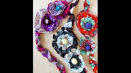 Цветы из лоскутков ткани