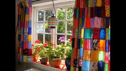 Шторы из лоскутков ткани