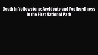 Read Death in Yellowstone: Accidents and Foolhardiness in the First National Park PDF Free