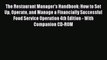PDF The Restaurant Manager's Handbook: How to Set Up Operate and Manage a Financially Successful