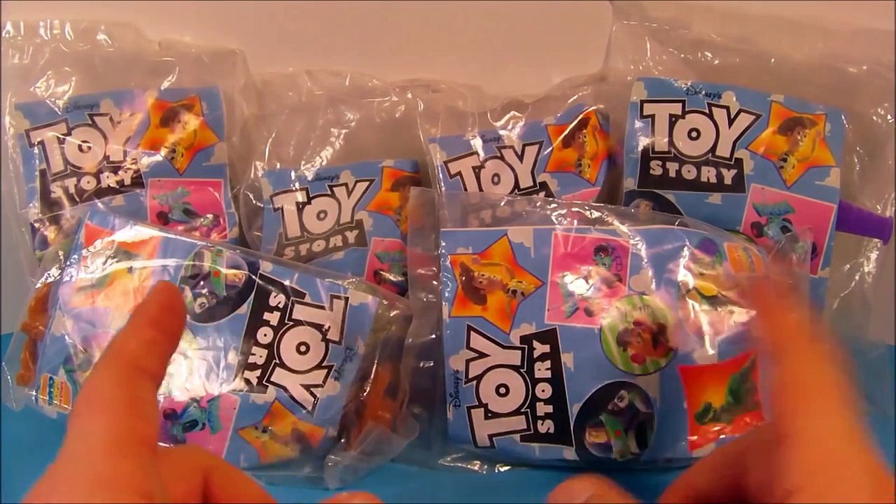 1995 DISNEYS TOY STORY SET OF 6 BURGER KING KIDS MEAL MOVIE TOYS VIDEO REVIEW