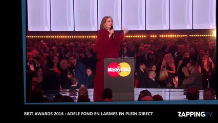 Brit Awards 2016 : Récompensée depuis l'espace, Adele fond en larmes en plein direct (Vidéo)